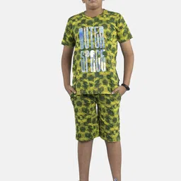 KiddoPanti Boys Tie & Dyed Pure Cotton T-shirt with Shorts-image-56