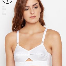 BODYCARE Pack of 3 White Solid Mystique Bra with Elastic Straps-32