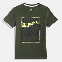 Indian Terrain Boys Typography Printed Pure Cotton T-shirt-54