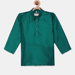 THANGAMAGAN Boys Turquoise Blue Solid Straight Kurta-picture-29