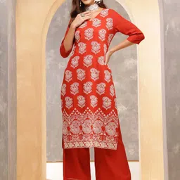 Anouk Women Floral Embroidered Regular Kurta with Palazzos-11