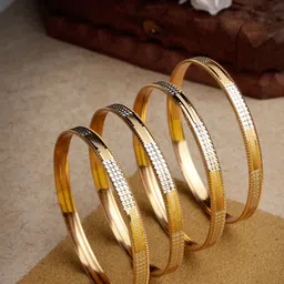 Anouk Women Set of 4 Gold Plated CZ Studded Bangles-24
