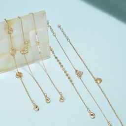 AMI Women Gold Set Of 6 Heart & Love Embellished Bracelets-51