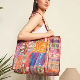 HANDICRAFT PALACE Women Ethnic Motifs Printed Shopper Tote Bag-17