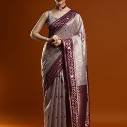 Mitera Ethnic Motifs Woven Design Zari Banarasi Saree-29