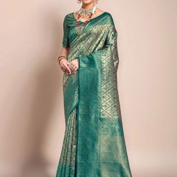 Mitera Ethnic Motifs Woven Design Zari Banarasi Saree-picture-4