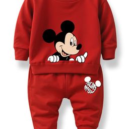 Minicult Kids Printed Round Neck Sweatshirt With Joggers-image-23