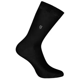 FOOTPRINTS Men Black Solid Bamboo Cotton Calf Length Socks-55