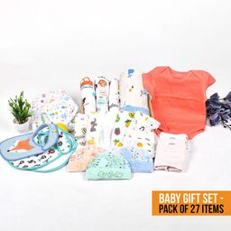 Moms Home Infant 27pc Organic Cotton Baby Apparel Gift Set-image-34