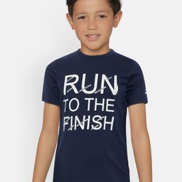 Alcis Boys Navy Blue & White Printed Round Neck T-shirt-image-12