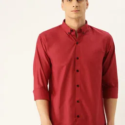 SOJANYA Men Red Classic Regular Fit Solid Casual Shirt-image-84