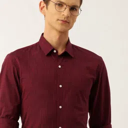 Peter England Men Slim Fit Opaque Pure Cotton Formal Shirt-picture-26