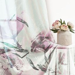 Story@home White & Pink Floral Sheer Long Door Curtain-image-90