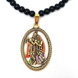 VANISHREE WORLD Gold-Plated Oval Pendants with Chains-19