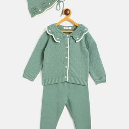 JWAAQ Girls Self Design Long Sleeves Sweater With Jogger-15