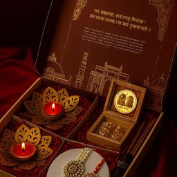 PANASH Set of 2 Gold-Plated Bhaiya Bhabhi Rakhis & Roli Chawal Gift Set-image-41