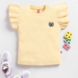Here&Now X Game Begins Brand Logo Flutter Sleeve Cotton Top-image-50