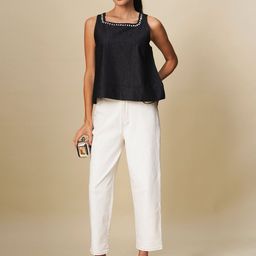 Chemistry Women Embellished Pure Cotton Boxy Crop Top-image-23