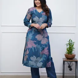 DIVASTRI Women Floral Printed Regular Kurta with Trousers-image-68