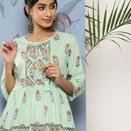 Juniper Floral Printed Gathered Detail Empire Tunic-picture-30