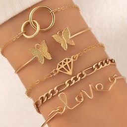 Jewels Galaxy Women 5 Gold-Toned Gold-Plated Link Bracelet-14