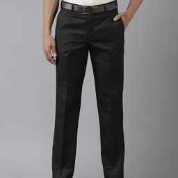 Park Avenue Men Checked Smart Fit Mid-Rise Formal Trousers-image-39