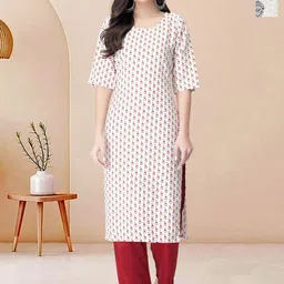 Moda Rapido Pack of 2 Printed Straight Kurta with Trousers-image-15