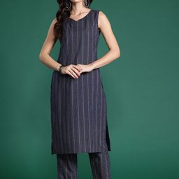 Indo Era Plus Size Printed Pure Cotton Kurta with Trousers-image-22