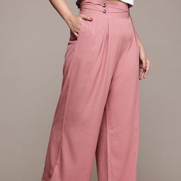 The Roadster Lifestyle Co. Women Plus-Size Pleated Wide Leg Trousers-image-45