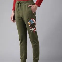 U.S. Polo Assn. Denim Co. Men Olive Green Printed Joggers-image-14