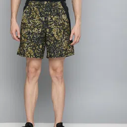 UNDER ARMOUR Men Olive Green & Black Printed Launch SW Shorts-image-70