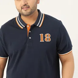 Sztori Men Plus Size Navy Pure Cotton Solid Pure Cotton T-shirt-picture-19