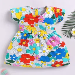YK X Tinyo Infant Girls Floral Print Fit & Flare Dress-picture-38