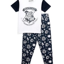 Nap Chief Kids White & Blue Cotton Harry Potter - Hogwarts Printed Night Suit-image-6