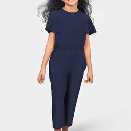 Uptownie Lite Girls Navy Blue Solid Culotte Jumpsuit-image-86