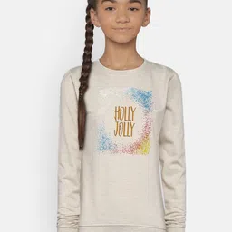 Sweet Dreams Girls Cream-Coloured Printed Sweatshirt-image-38