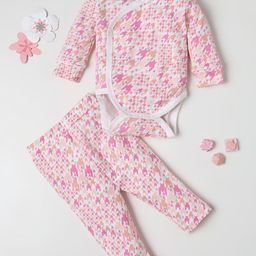 Fancy Fluff Girls Abstract Printed Pure Cotton Night Suit-image-68