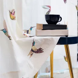 URBAN SPACE White & Green 2 Pieces Quirky Window Curtains-image-36