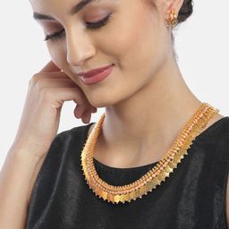 YouBella Off-White Gold Plated Beaded Coin Jewellery Set-11