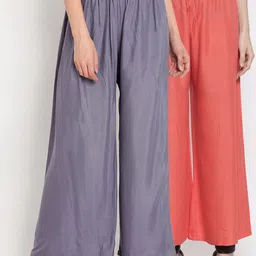 TAG 7 Women Pack Of 2 Solid Straight Palazzos-image-6