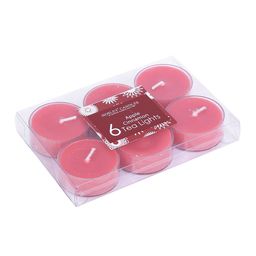 HOSLEY Set of 7 Red Apple Cinnamon Scented Jar Candle With Tealights image 4