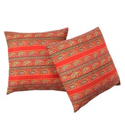 Contrast Living Set of 2 Red & White Ethnic Motif Printed Square Cushion Covers image 4