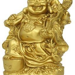 TIED RIBBONS Gold-Toned Laughing Buddha Showpiece image 2