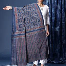 Taavi Block Printed Ajrakh Pure Cotton Dupatta image 5