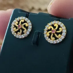 niva fashion OmKrishiv Stylish & Trendy Gold Earrings Alloy Earring Set image 2