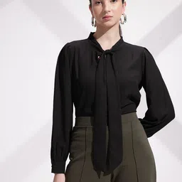 her by invictus Tie-Up Neck Blouson Top-image-84
