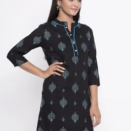 Fabriko Women Black Printed Kurti image 4