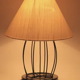 Devansh Cream-Coloured Solid Traditional Frustum Table Lamp image 3