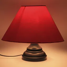 Devansh Red Solid Contemporary Frustum Table Lamp image 3