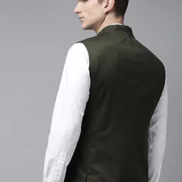Van Heusen Men Woven Design Reversible Nehru Jacket image 5